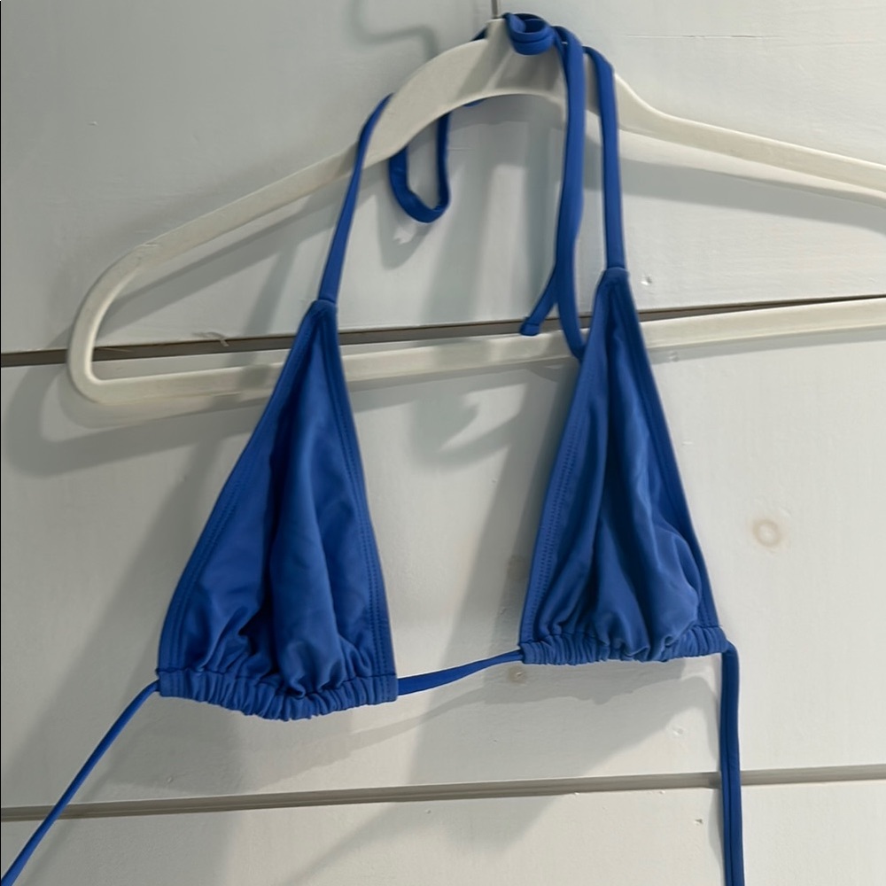 Blue Triangle Bikini Top